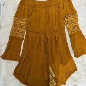 Blush Mustard Textured Top